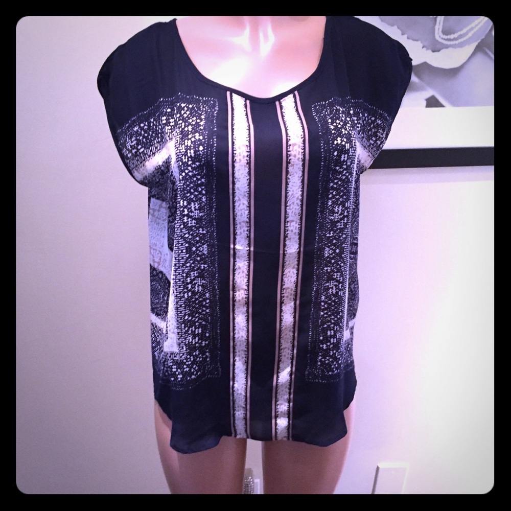 CYNTHIA ROWLEY | Navy Blouse | S